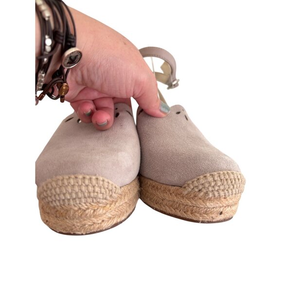 Sole Society Calysa Mauve Espadrille Wedge Sandals Laser-Cut Detail Womens 9.5 - Picture 13 of 13